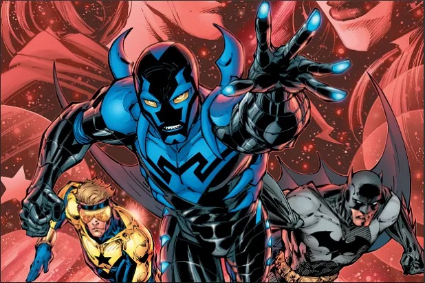 Blue Beetle with Booster Gold and Batman