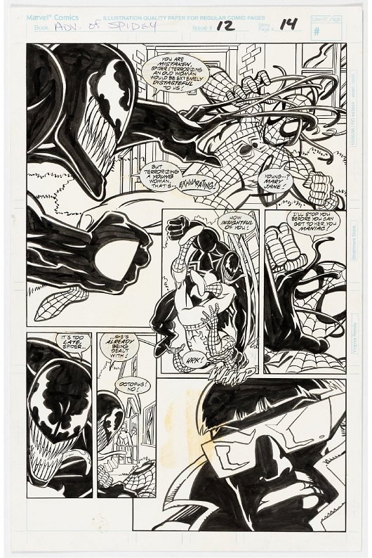 Heritage weekly auction Alex Saviuk and Al Milgrom’s The Adventures of Spider-Man #12 page