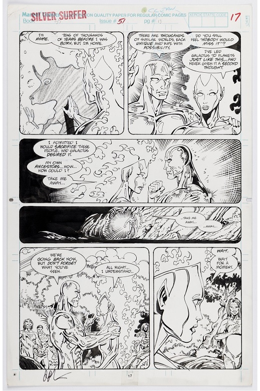 Heritage weekly auction Ron Lim and Tom Christopher’s Silver Surfer #51 page