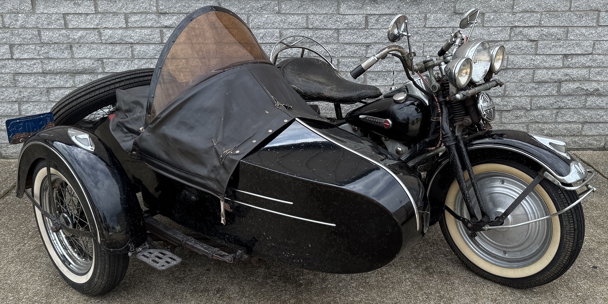 Milestone auction 4 Harley-Davidson Knucklehead motorcycle with sidecar