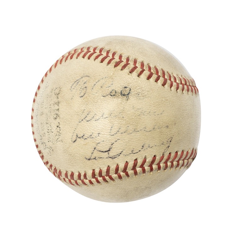 Miller & Miller auction 2 Lou Gehrig signed baseball