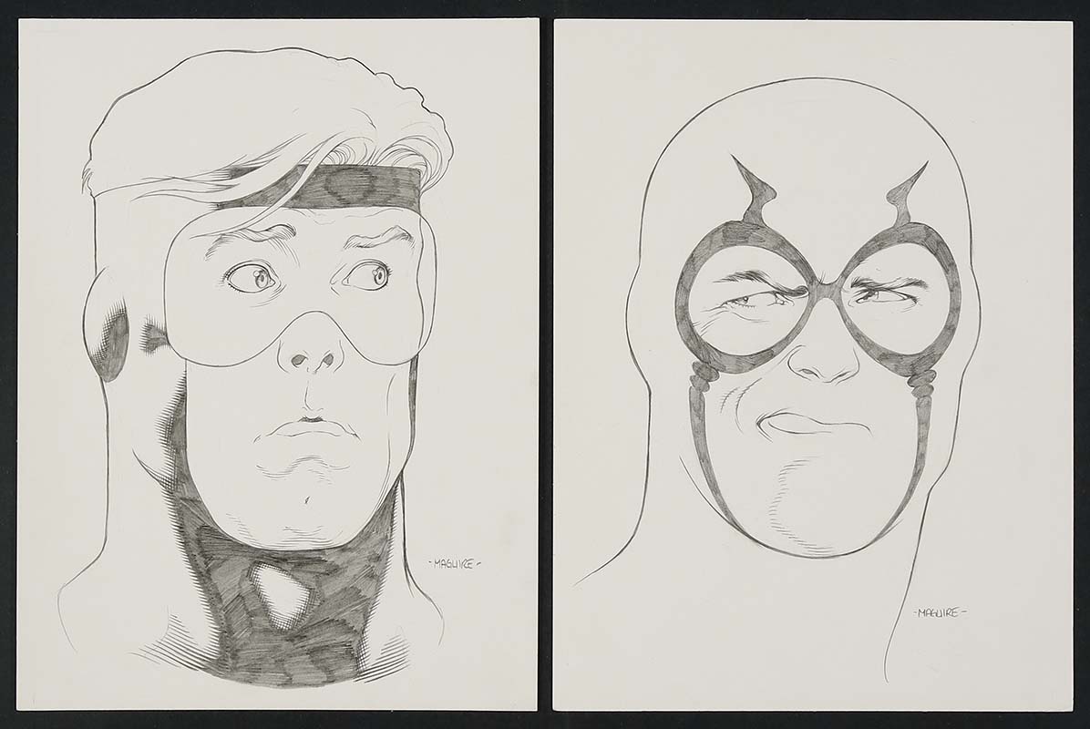 MyComicShop 4 Blue Beetle and Booster Gold sketches by Kevin Maguire
