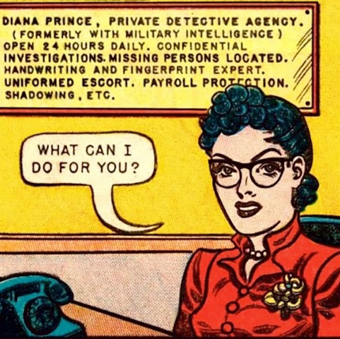 Wonder Woman helping people as Diana Prince