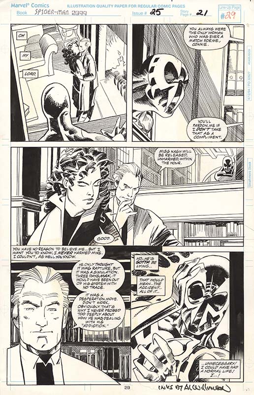 ComicLink Rick Leonardi and Al Williamson Spider-Man 2099 page