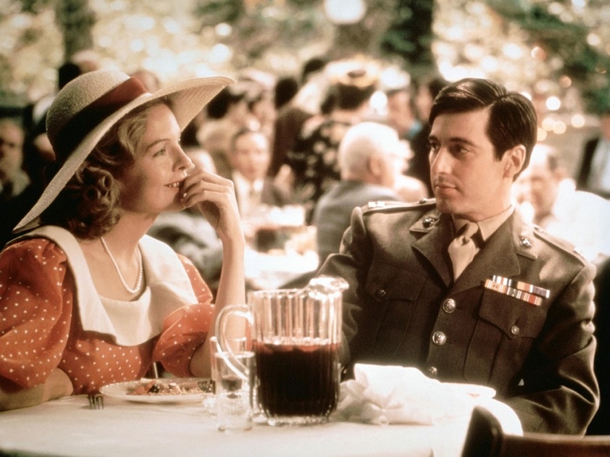 Diane Keaton with Al Pacino in The Godfather