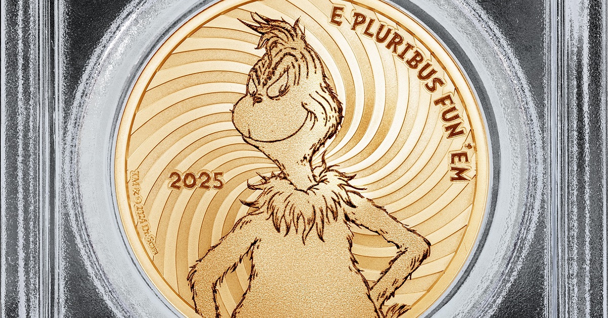 The Grinch Goes from Green to Gold on Collectible Coin