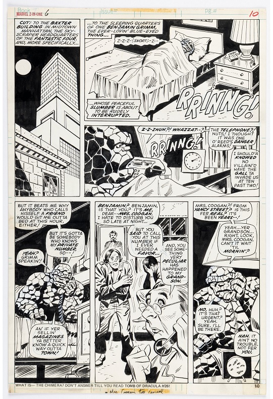 Heritage weekly auction George Tuska and Mike Esposito’s Marvel Two-in-One #6 page