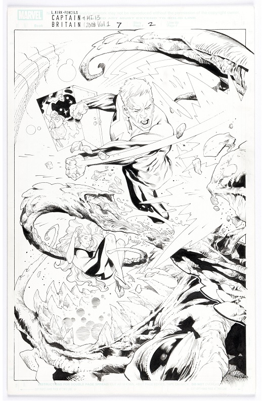 Heritage weekly auction Leonard Kirk and Jay Leisten’s Captain Britain and MI 13 #7 splash page 2