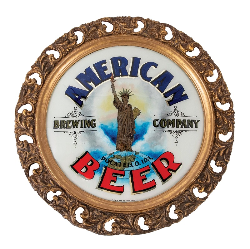 Morphy auction 1 American Brewing Company circular beer advertising sign