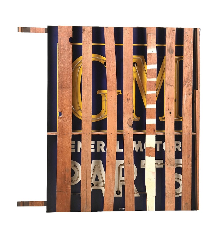 Morphy auction 5 porcelain neon sign advertising GM General Motors Parts