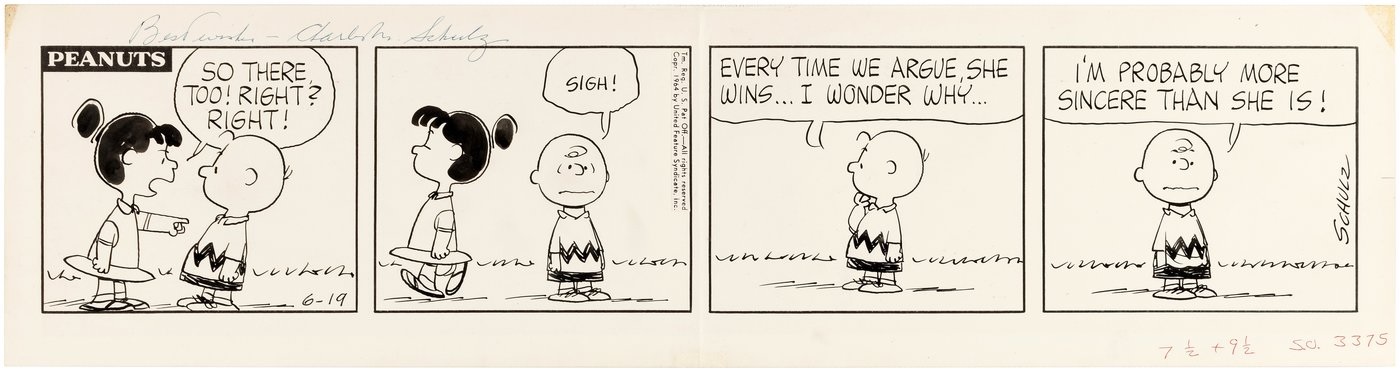 Peanuts at 75 comic strip from 1964