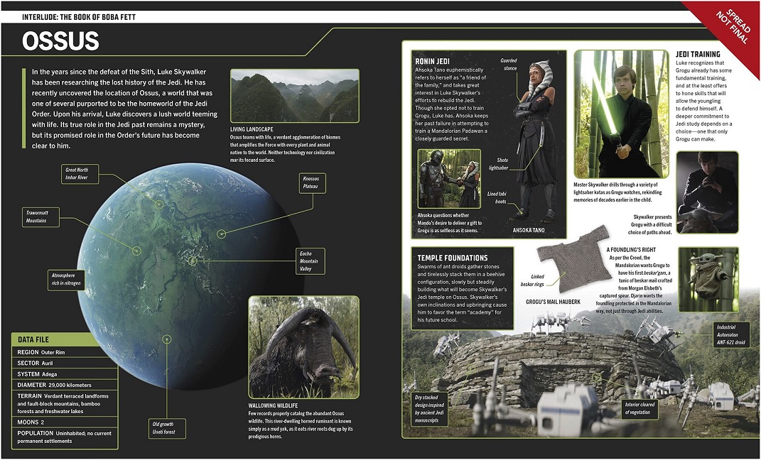 Star Wars page spread from The Art of The Mandalorian and Grogu