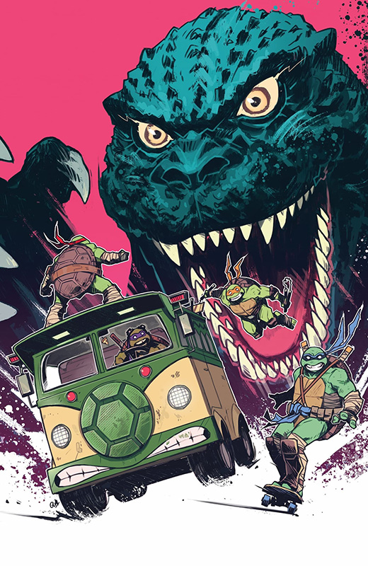 Teenage Mutant Ninja Turtles x Godzilla #3 cover by Casper Wijngaard