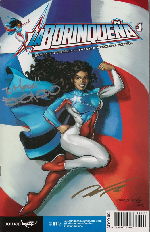 ¡Wepa! Puerto Ricans in the World of Comics exhibit La Borinquena signed cover