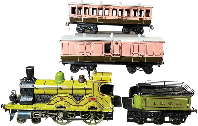 Bertoia auction Bing Gauge III live-steam LSWR passenger set