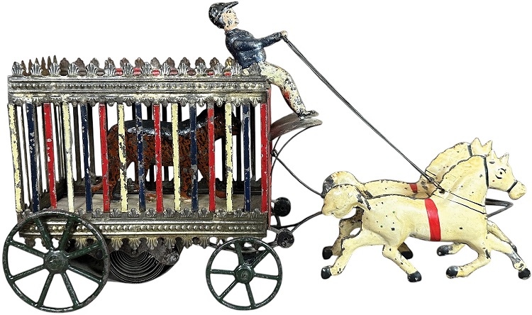 Bertoia auction George Brown clockwork Circus Wagon