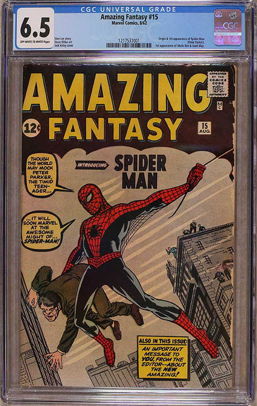 Comics & Art sales of 2025 Amazing Fantasy #15 CGC 6.5 sold for $85,500 at MyComicShop
