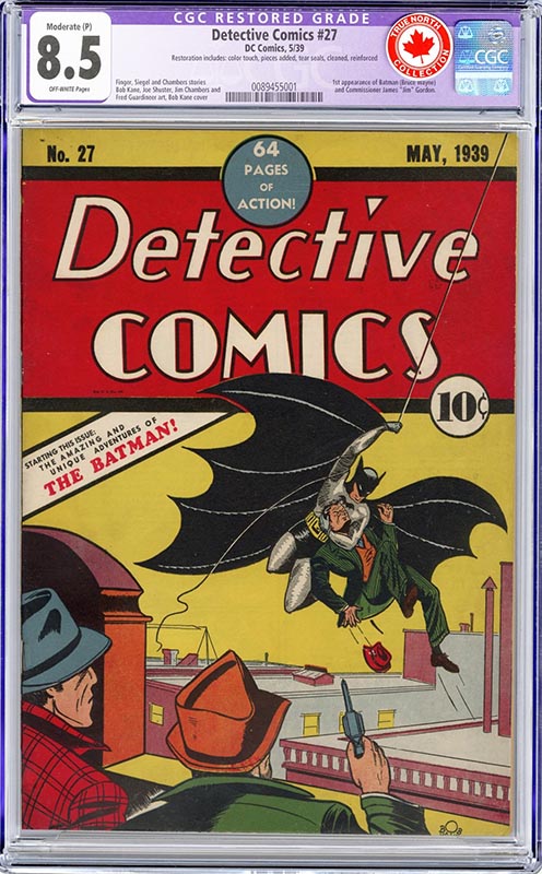 Comics & Art sales of 2025 Detective Comics #27 CGC 8.5 Restored sold for $520,950 at ComicConnect