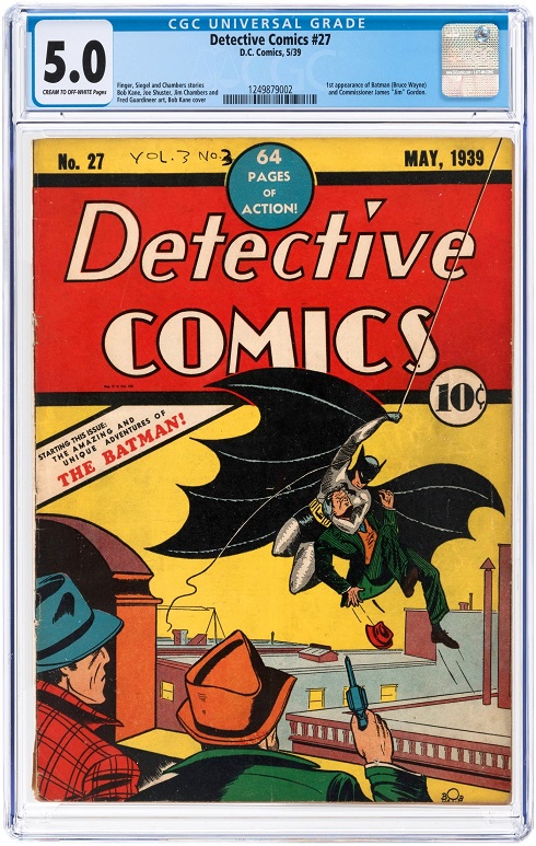 Detective Comics #27 sold for $569,273 at Hake’s in March 2018