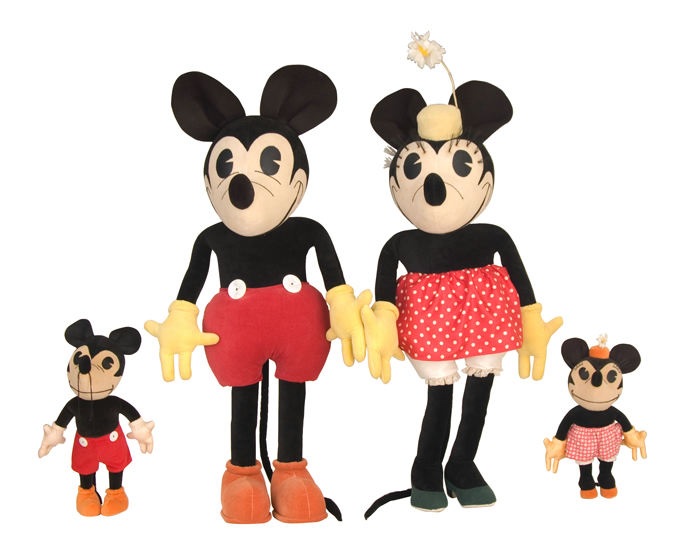 Mickey and Minnie dolls by Charlotte Clark that sold at Hake’s for $151,534