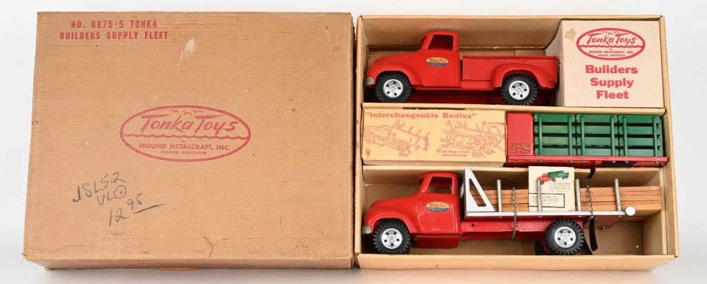 Milestone auction 1955 Tonka Builders Supply Fleet truck set