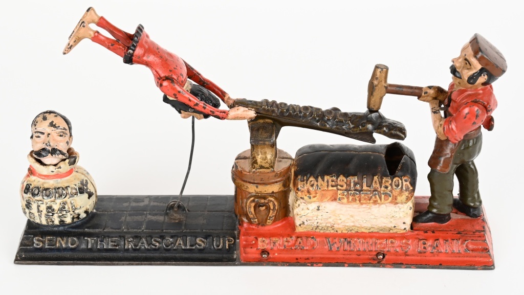 Milestone auction Bread Winners mechanical bank