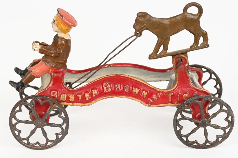 Milestone auction Buster Brown & Tige cast iron bell toy