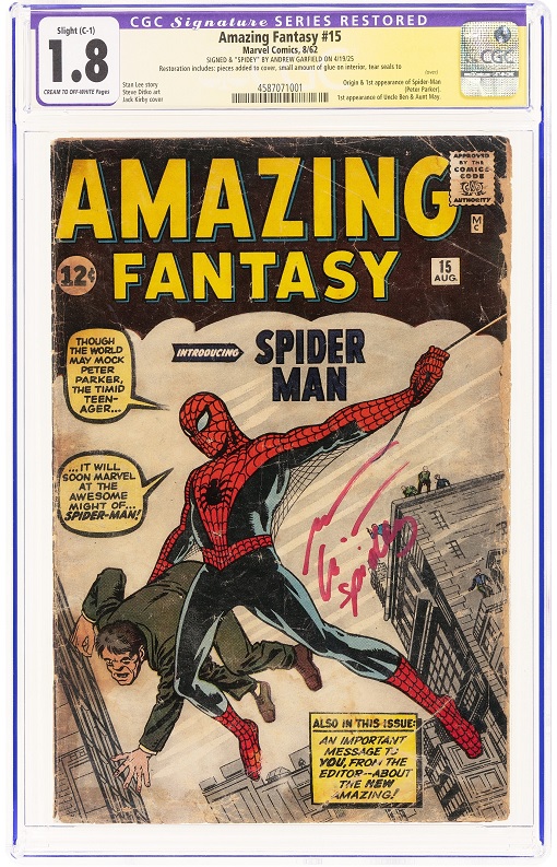 Heritage weekly auction Amazing Fantasy #15