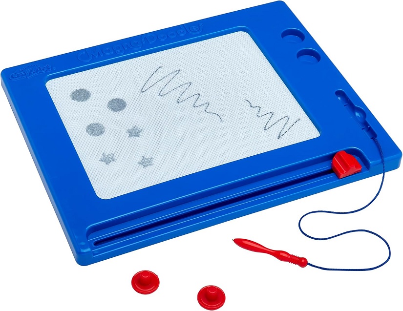 Magna Doodle drawing, stylus, and magnetic shapes