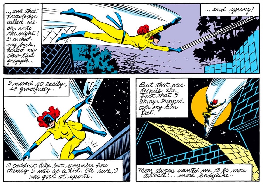 Patsy Walker springing into action as Hellcat