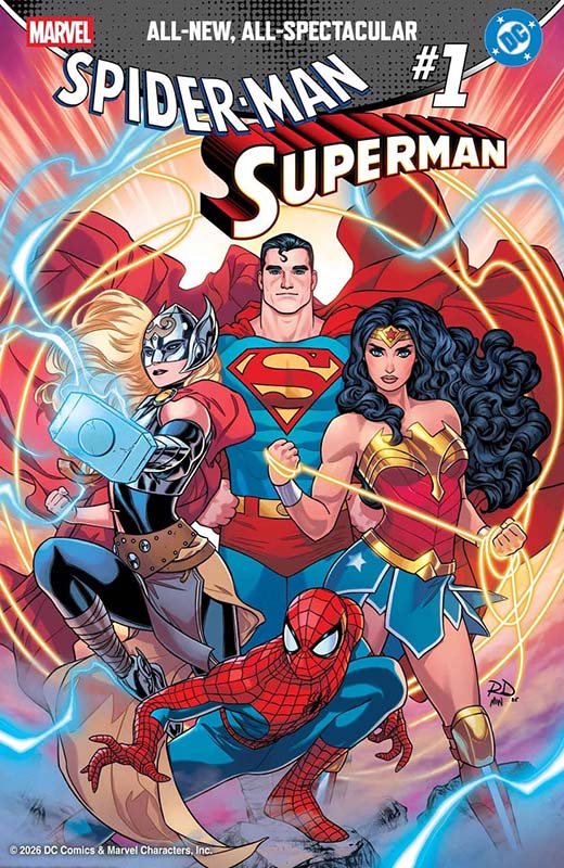 Spider-Man – Superman #1 cover by Russell Dauterman