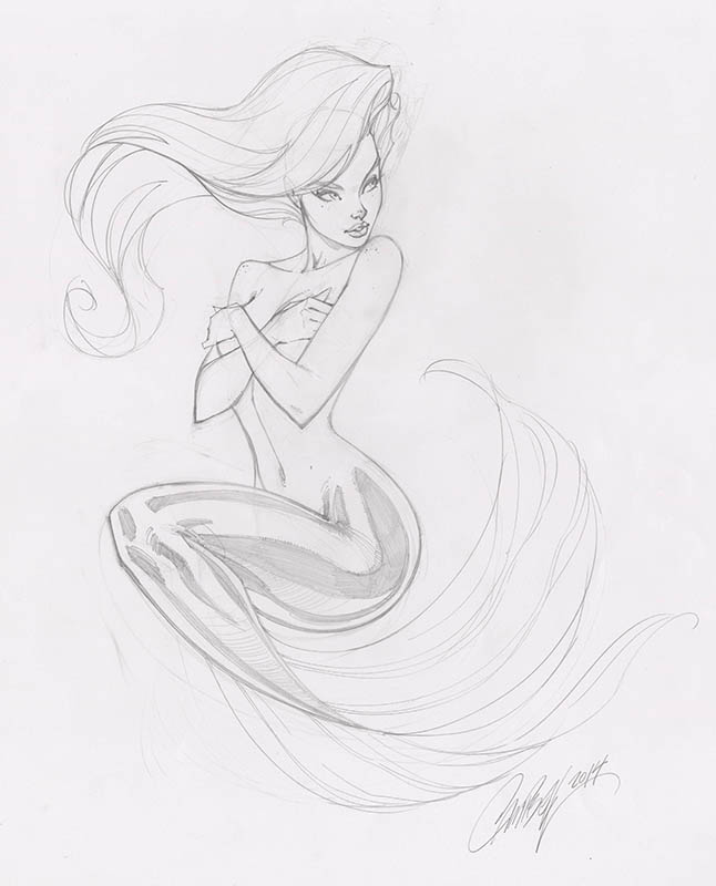 ComicLink J. Scott Campbell mermaid illustration