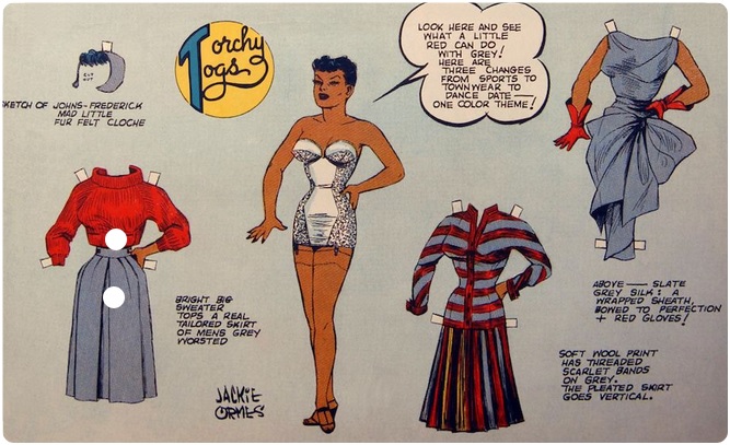Jackie Ormes’ Torchy Togs paper doll comic strip
