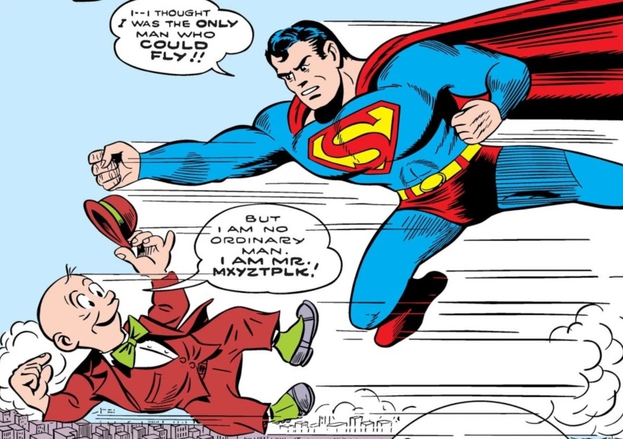 Mister Mxyztplk revealing that he can fly