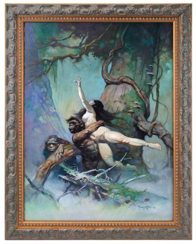 Propstore auction The People that Time Forgot Frank Frazetta “Captive Princess” paperback cover