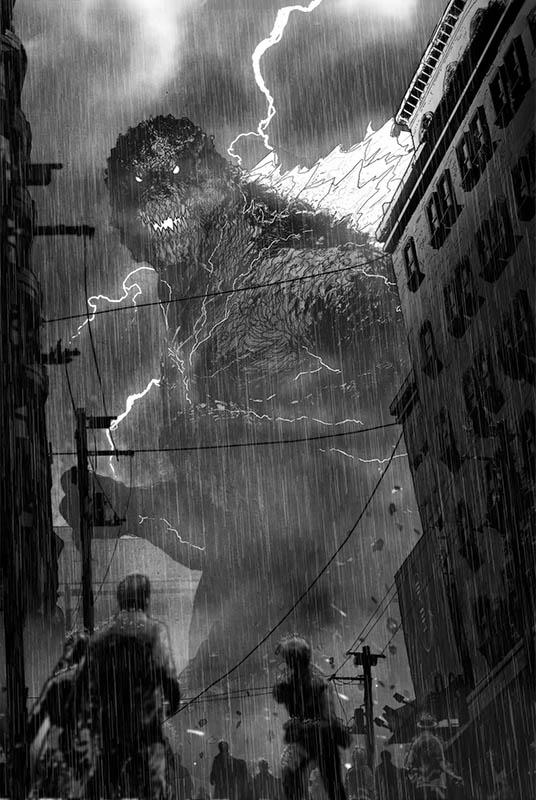 IDW Previews B W Art In The Horror Of Godzilla Overstreet Access