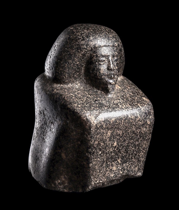 Artemis Fine Arts & Arte Primitivo Auction Egyptian black granite block figure