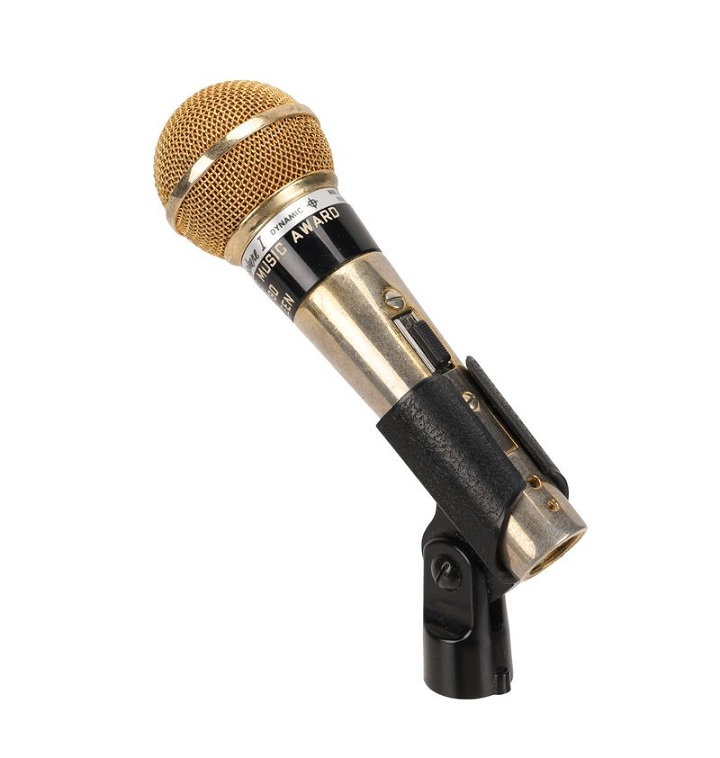 Propstore auction Freddie Mercury’s Shure 565 SD award gold microphone