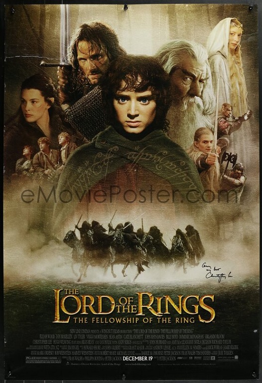 eMoviePoster auction Lord of the Rings signed one-sheet