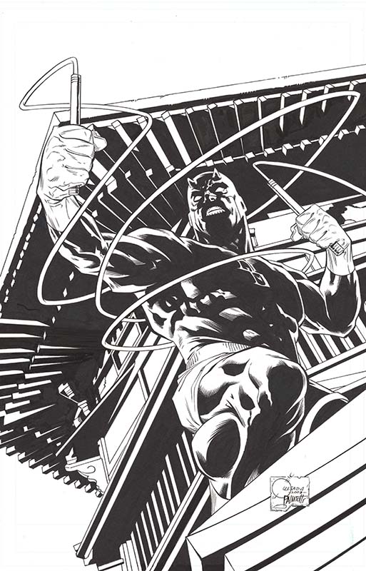 ComicLink Joe Quasada Wizard #203 cover and Daredevil #1 variant cover
