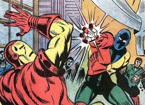 Doctor Spectrum fighting Iron Man