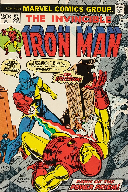 Doctor Spectrum on the cover of Iron Man #63
