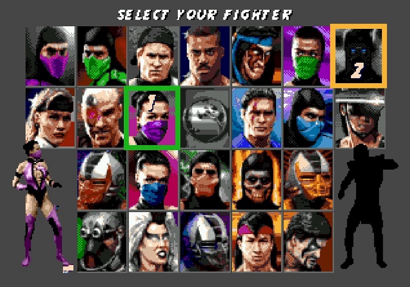 Mortal Kombat 3 character selection screen