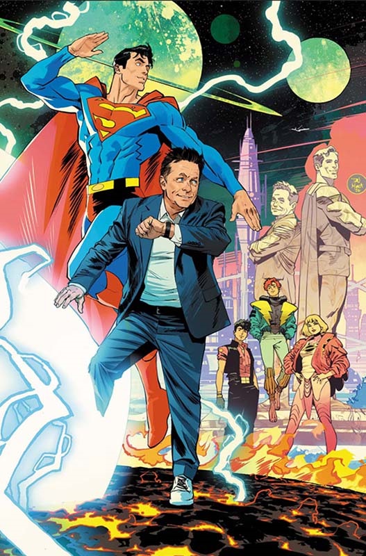 DC Next Level – Legion of Super-Heroes #1 variant cover by Dan Mora (Michael J. Fox cameo)