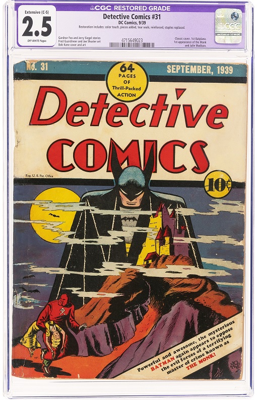 Heritage key comics auction Detective Comics #31