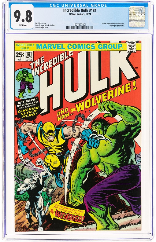 Heritage key comics auction Incredible Hulk #181