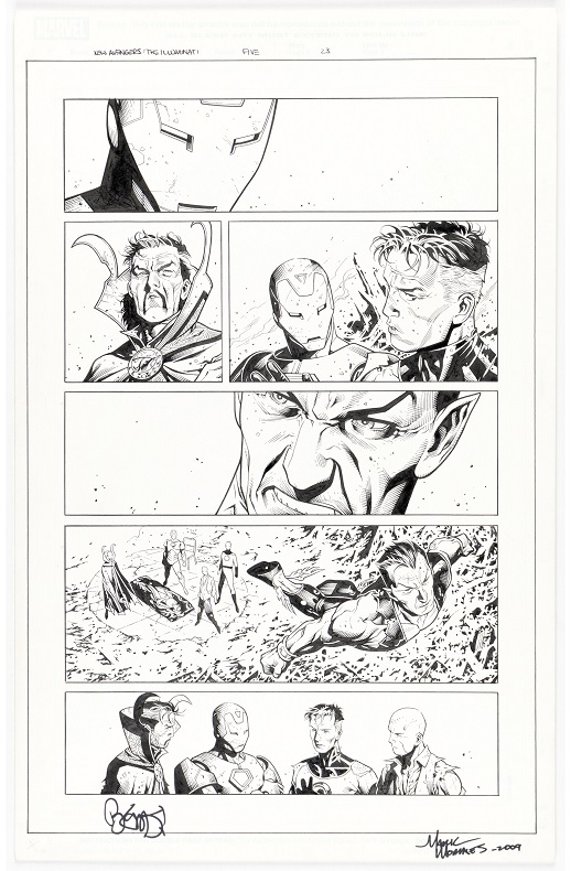 Heritage weekly auction Jim Cheung and Mark Morales’ New Avengers Illuminati #5 story page 23