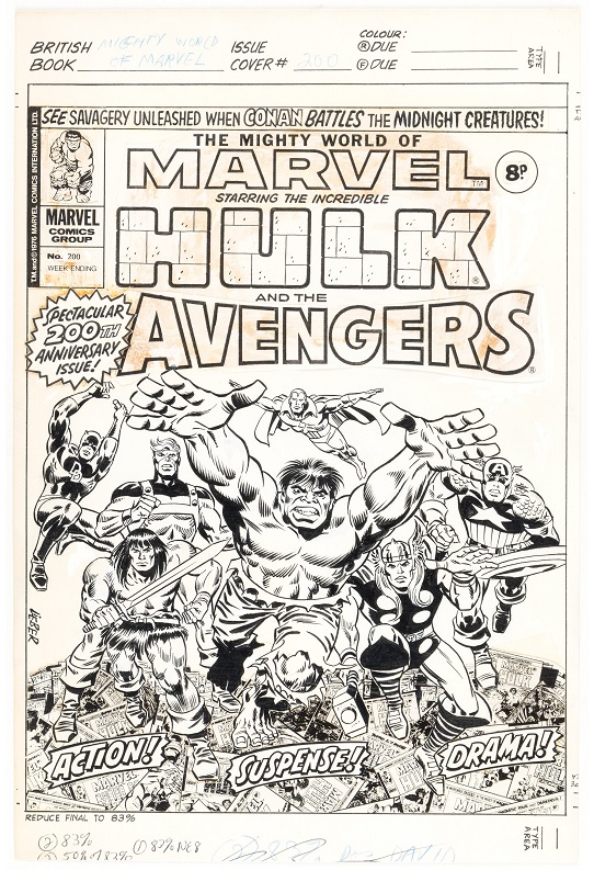 Heritage weekly auction The Mighty World of Marvel #200 cover