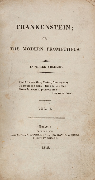 Inside the Guide horror first editions – Frankenstein