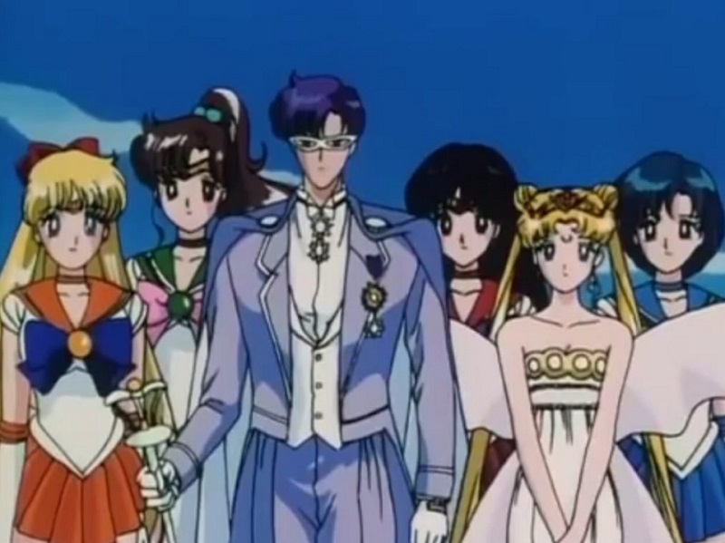 Sailor Moon crew dressed for a party